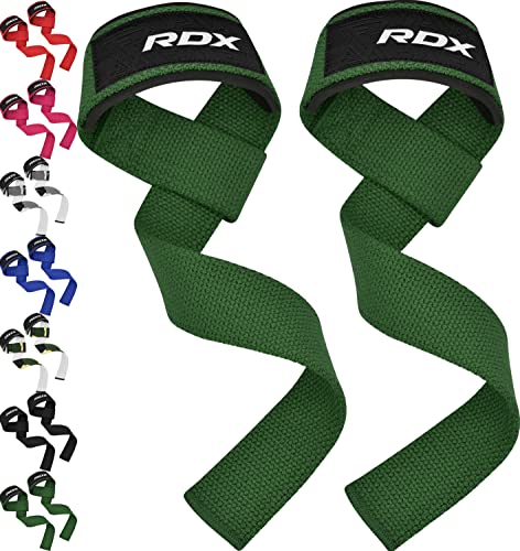 RDX Straps Palestra, Cinghie Sollevamento Pesi Fascette per Stacchi, 5MM Neoprene Imbottita Supporto Polsa, Gym Fitness Lifting Bodybuilding Powerlifting Allenamento Accessori Fasce Polsi, Uomo Donna