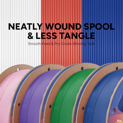 Image of OVERTURE 4KG Bundle High Speed PLA Filament 1.75mm, Neatly Wound 3D Printer Filament 4 Pack 1kg Spool (2.2lbs) Rapid PLA, Fit Most FDM 3D Printers (Pink+Purple+Blue+Green)