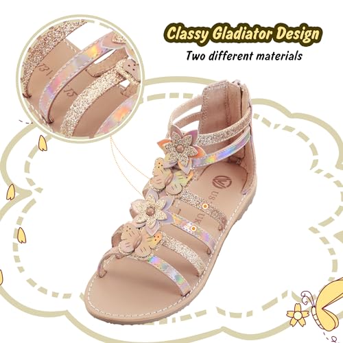 Vonair Girls Gladiator Sandals Cute Open Toe Breathable Summer Shoes with Rubber Sole (Toddler/Little Kid/Big Kid)3