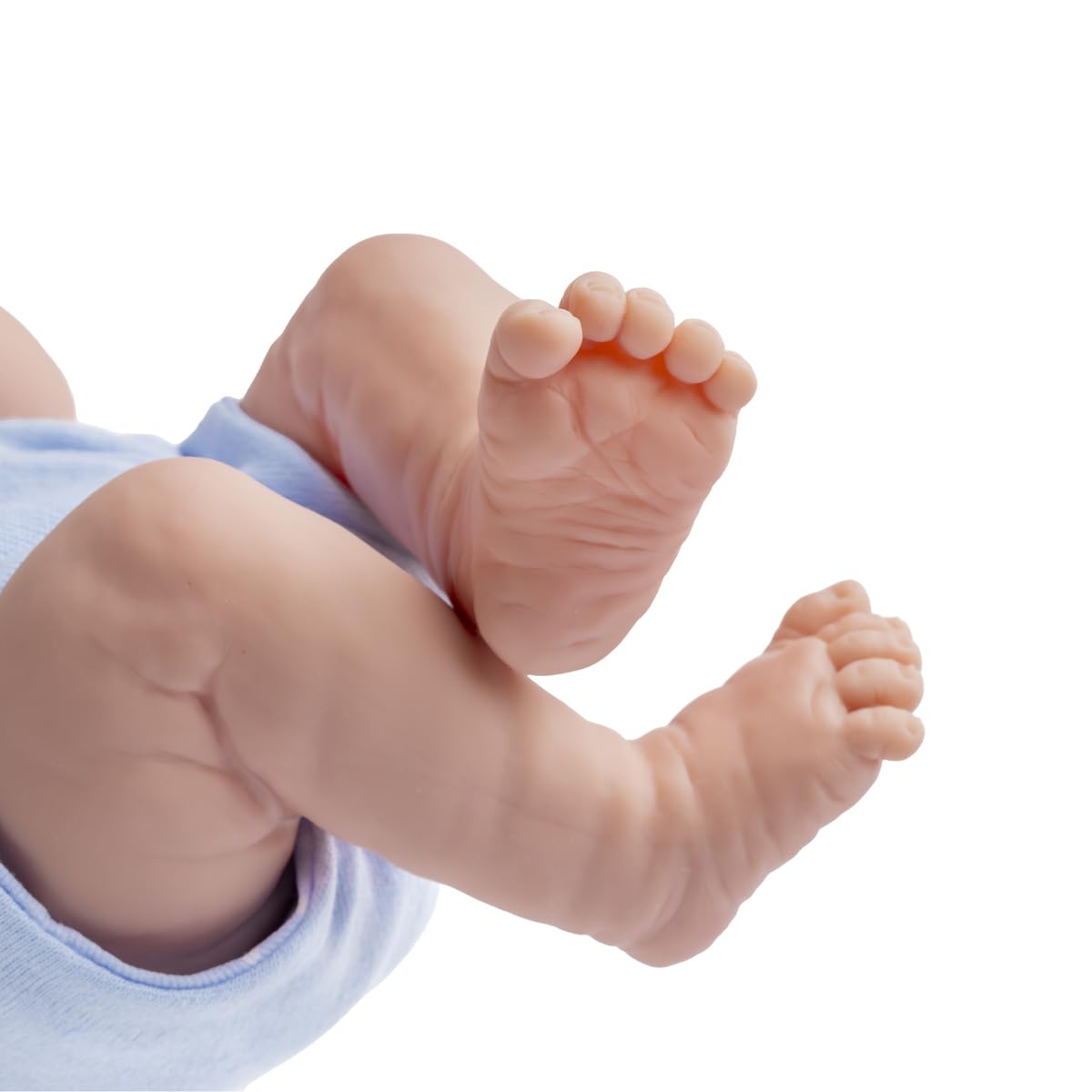JC Toys - mod. 102-18540 – Bambolotto neonato, con corpo in gomma ed abito blu a pois, lunghezza: 36 cm