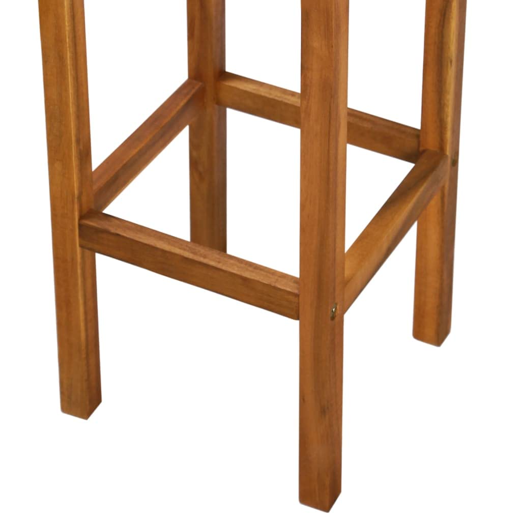Lot de 2 tabourets de bar en bois massif d'acacia avec repose-pieds pour comptoir de bar ou de cuisine et capacité de charge de 110 kg