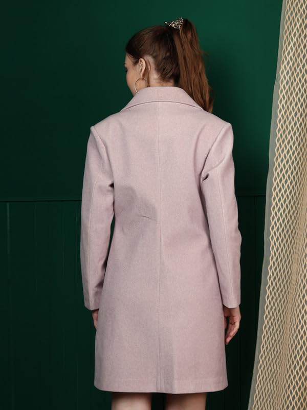 Image of PLAGG Women's Notched Lapel Long Overcoat