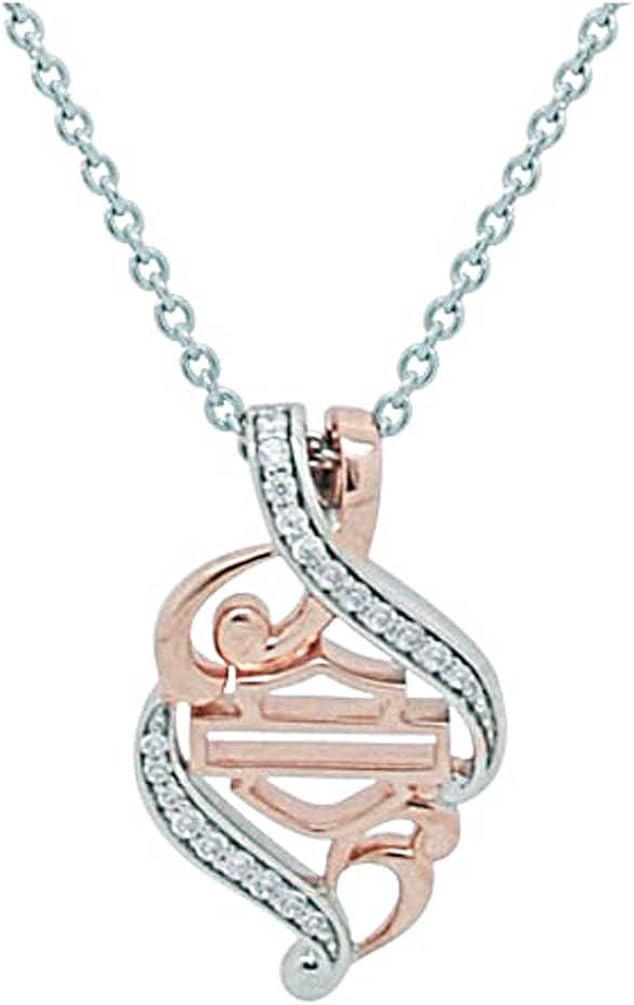 HarleyDavidson Women's Rose Gold & Silver Bling Filigree Necklace