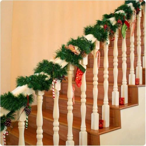 Condition photo showing Good Condition for christmas garland, 54ft artificial soft green realistic pine greenery for indoor outdoor xmas mantle, staircase, door & wall decor