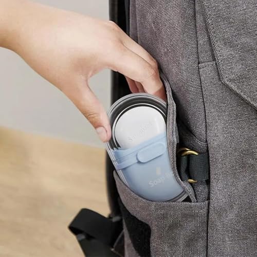 Image of Xmart India Portable Travel Soap Holder with Lid Compact Soap Container for Bathroom, Travel, Gym & Camping - Stylish Cute Box with Drainage Feature soap Stand for Bathroom(Multicolor)