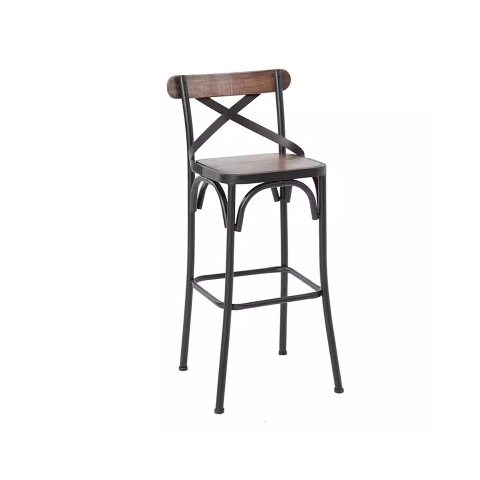 Tabourets de bar carrés sièges en bois massif dossiers chaises hautes