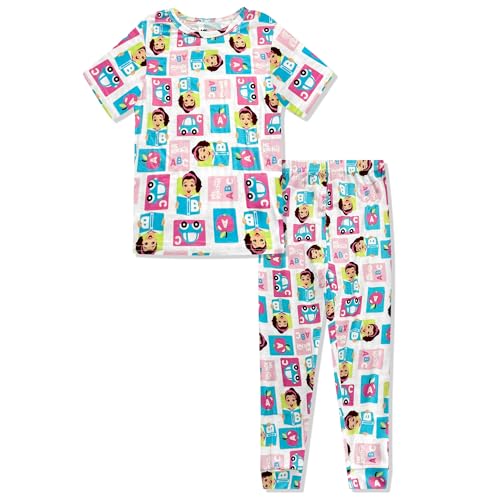 Komar Kids Toddler & Infant Girls 2 Piece Pajama Set - Barbie Ms Rachel Peppa Pig - Snug Fit Short Top - Official Product