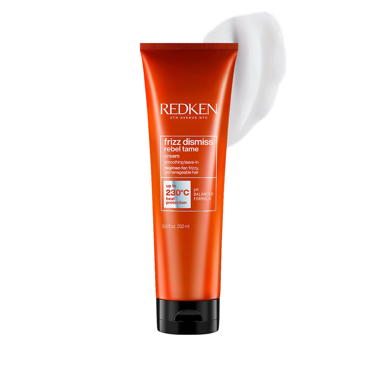 Redken Frizz Dismiss Rebel Tame Leave In Cream With Smoothening Complex, 250 ml | Professional Anti Frizz Treatment with Heat Protection for Dry & Frizzy Hair | For Men & Women-image-2