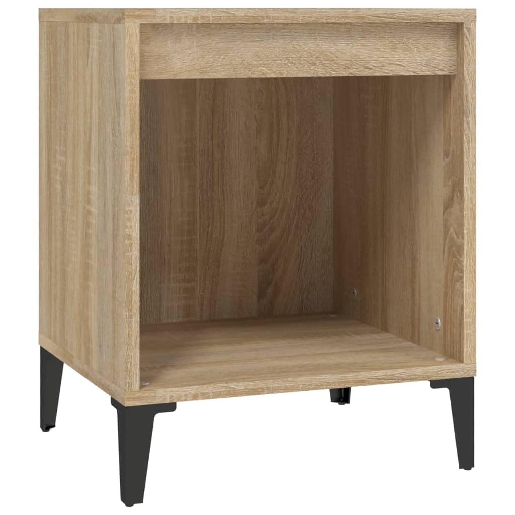 Table de chevet chêne Sonoma 40x35x50 cm avec rangement en bois et métal