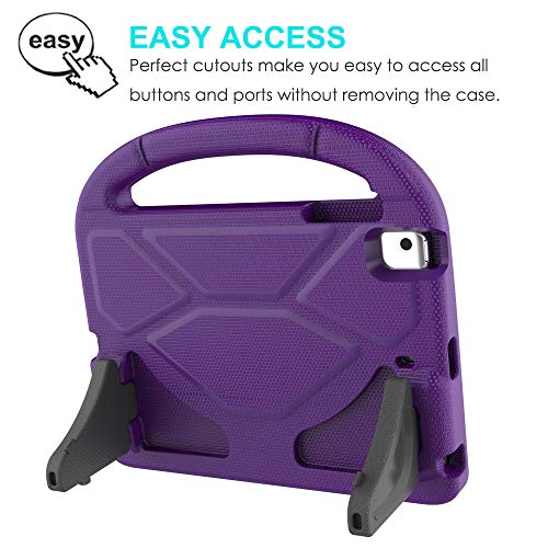 Ipad Mini 5/4/3/2/1 Case For Kids, Suplik Durable Shockproof Protective Handle Bumper Stand Cover With Screen Protector For Apple 7.9 Inch Ipad Mini 5Th (2019),4Th,3Rd,2Nd,1St Generation, Purple #TOP5