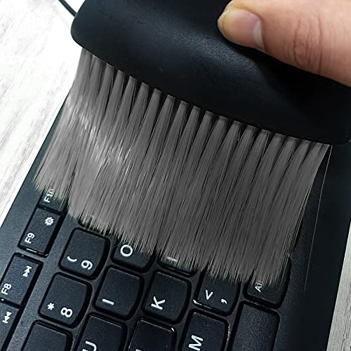 Sodcay 1 PC Car Interior Soft Hair Dust Removal Brush, Air Conditioner Vent Dust Detail Brush, Scratch Free Washable Multipurpose Cleaning Beauty Brush, for Auto Dashboard, Leather, Computer (Black)