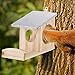 Relaxdays Eichhörnchen Futterhaus, Kobel aus Holz, wetterfestes Metall Dach, zum Aufhängen, Garten Futterstation, braun, Dunkelbraun