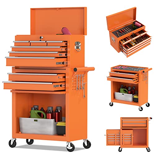 I-Choice 2In1 Rolling Tool Chest, 8-Drawer Tool Cabinets On Wheels High Capacity Tool Storage Cabinet Toolbox Organizer With Sliding Drawers, Tool Box With Wheels For Workshop Garage Mechanics #TOP27