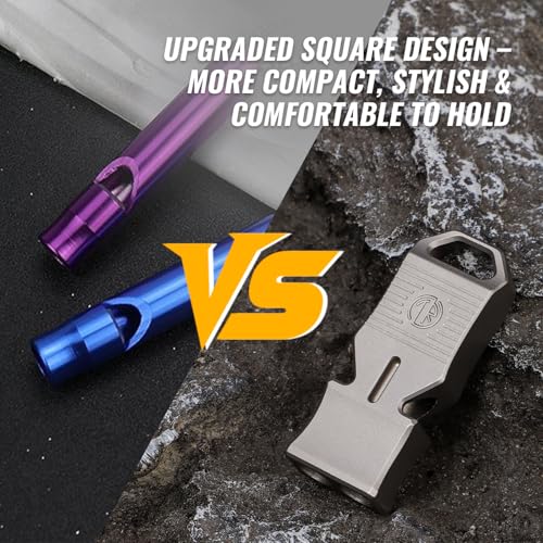 TACRAY Titanium Emergency Survival Whistle, Portable Necklace Whistle, Loud Whistle up to 120~130db, Good for Life Saving, Hiking, Camping, and Pet Training - Image 4