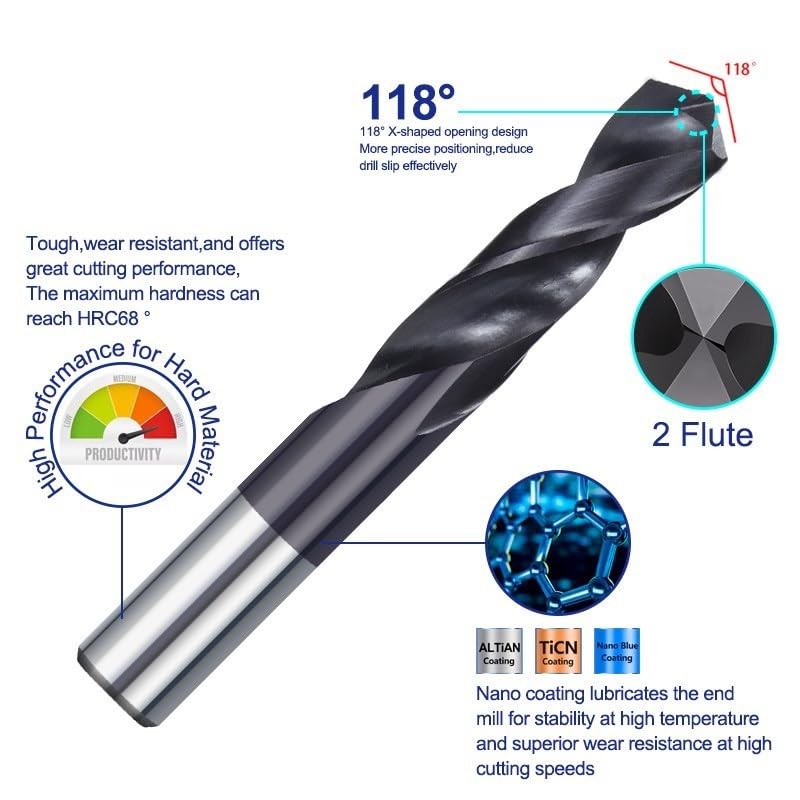 Punta Da Trapano Per Pistola Al Tungsteno In Acciaio Inossidabile Rivestita VAPO In Carburo Per Tornio CNC,10x35x65