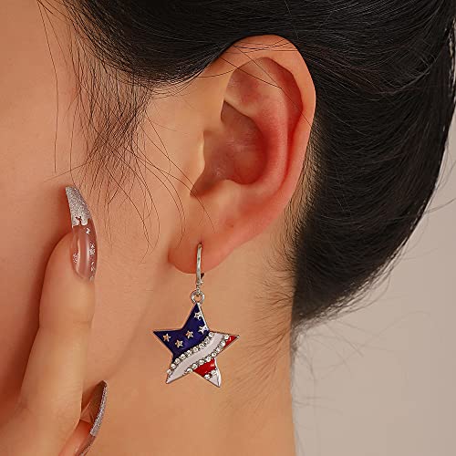 American Flag Earrings Patriotic Red White Blue USA Earring,4th of July Drop Dangle Earring Independence Day Earrings Jewelry for Women2