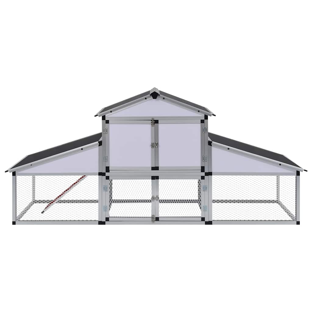 Gallinero con rampas y nido de aluminio, recinto exterior de conejos para animales, gallinero para gallinas y otros animales pequeños