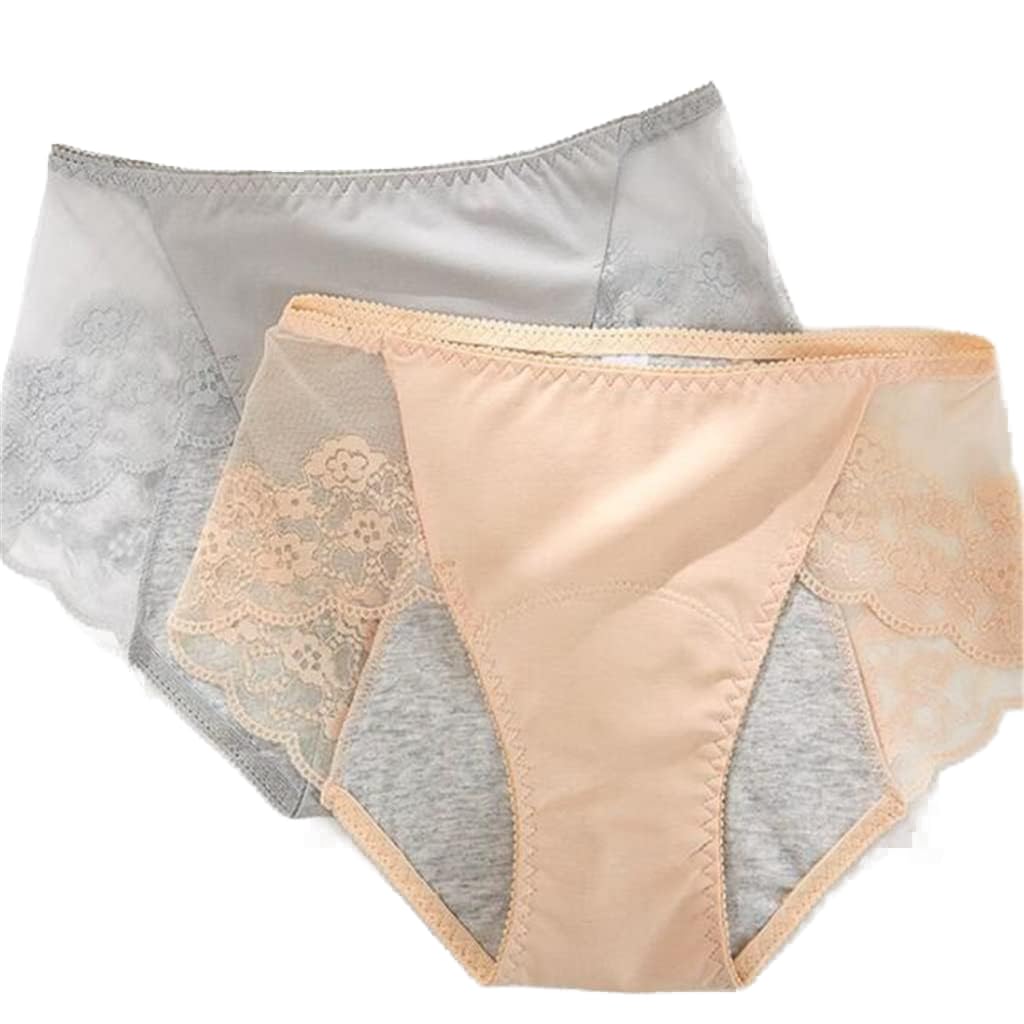 Paquete de 4 Bragas de algodón, lencería Sexy de Encaje Transpirable para Mujer, Bragas de Cintura Media, Calzoncillos Finos