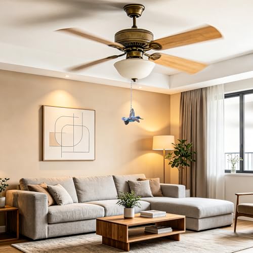 Image of Hummingbird Ceiling Fan Pull Chain, 14in Cute Bird Animal String Pulls Charm Extension Decorative, 3mm Beaded Lamp Chains Extender Ornaments with Connector for Kids Room