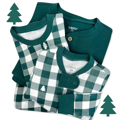 Image of Butterblu Family Jammies Matching Holiday Christmas Pajama Sets | GOTS Certified Organic Cotton for Baby, Toddler, Kids, Adults, and Pets, with Pockets, Perfect for Family Photos