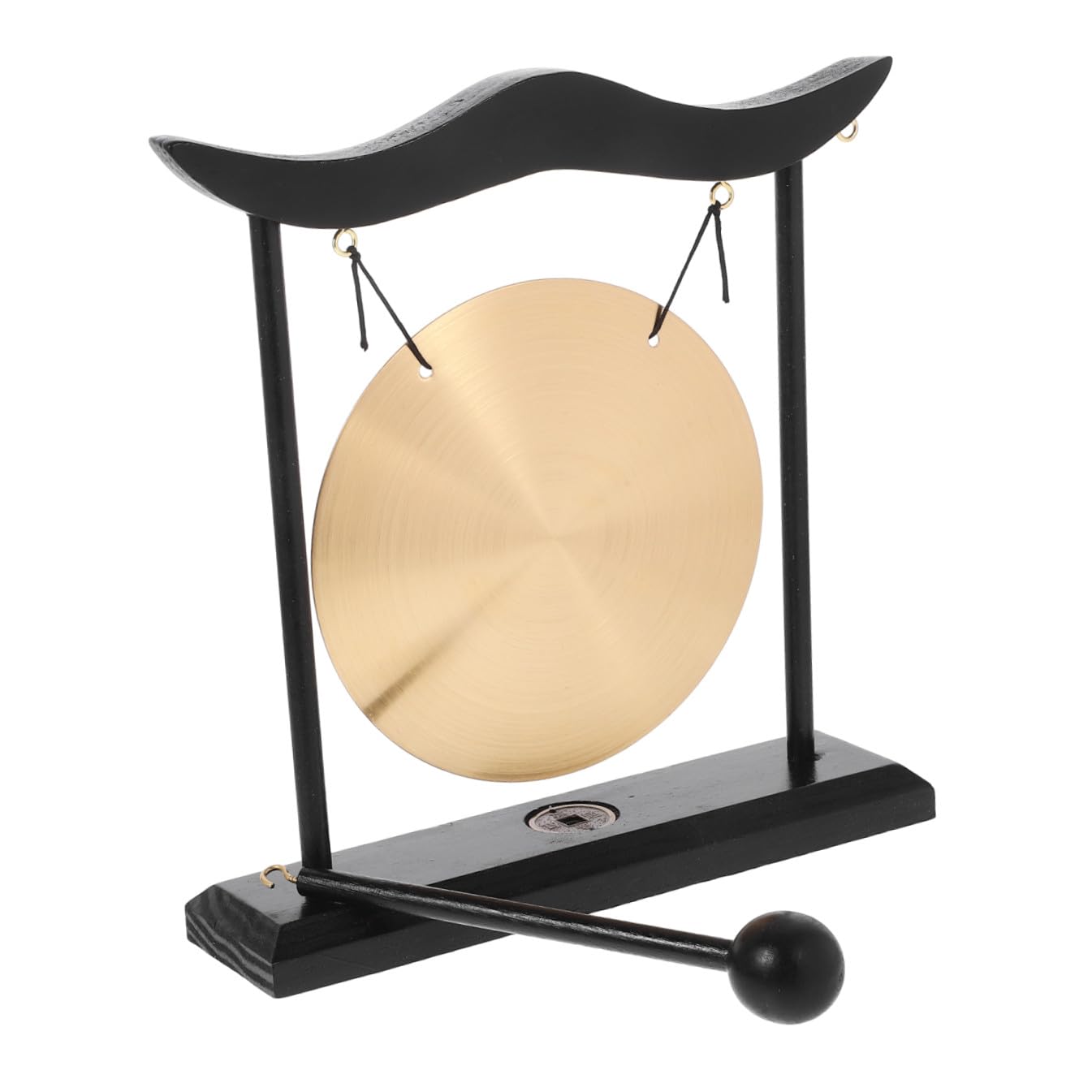 Gatuida Gong de Cobre Zen para Escritorio Pequeño, Decoración China para Sala de Estar, Arte y Meditación, Estilo Feng Shui, Accesorio Decorativo para Hogar y Oficina, Objeto Ornamental