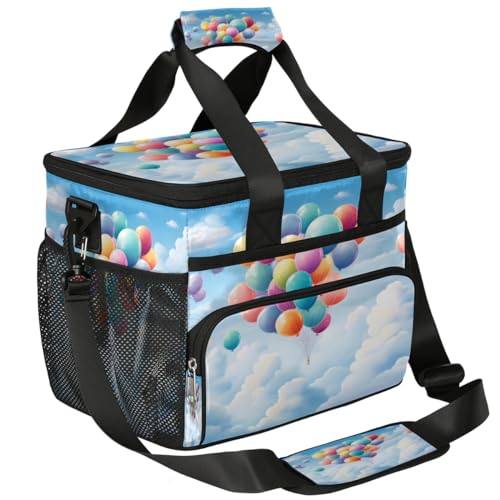 Balloons Insulated Picnic Backpack Lunch Box for Women Men Picnic Basket Tote Lunch Bag Picnic Bag Portable Lunch Bags for Picnic, Beach, Work, Trip,Office, Camp Balloon in Sky