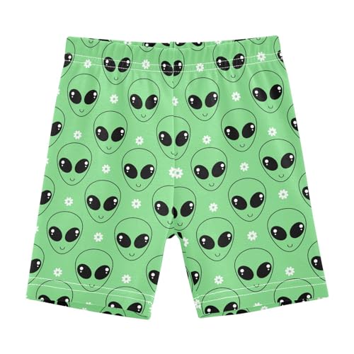Girls' Shorts Soft Summer Soft Boxers Short Green Alien Leggings Dance Bottoms