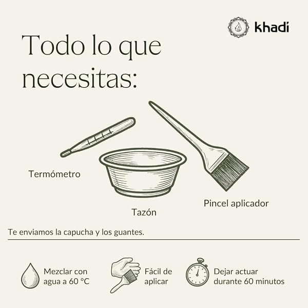 khadi CASTANO MEDIO Tinte vegetal para el cabello - tinte para un color castaño canela vivo y cálido hasta un castaño medio intenso y profundo - 100% vegetal - 100 g - 5