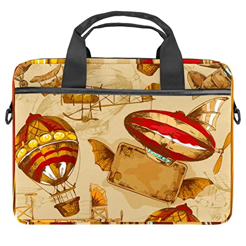 Sac ordinateur 13-14.5" vintage montgolfière multicolore bandoulière