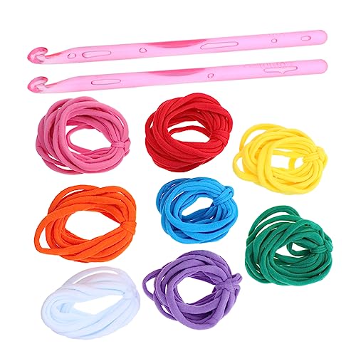 Beatifufu 98pcs Weaving Craft Refill Elastic Potholder DIY Supplies Loom Loop 8 Bright Colors Braided Coaster Bowl Pad