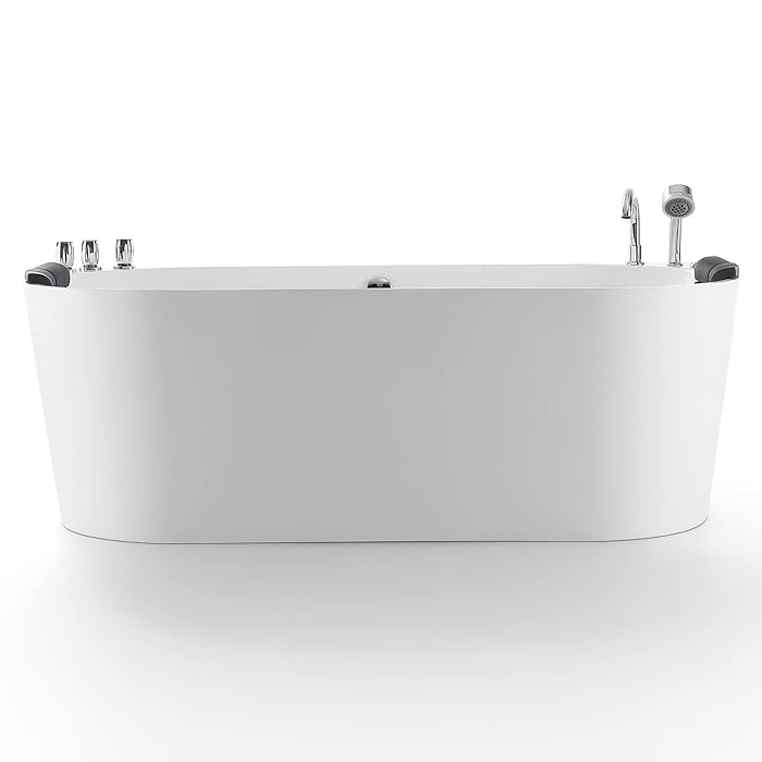 Buy Empava 67Inch Freestanding Whirlpool Bathtub Oval with 8
