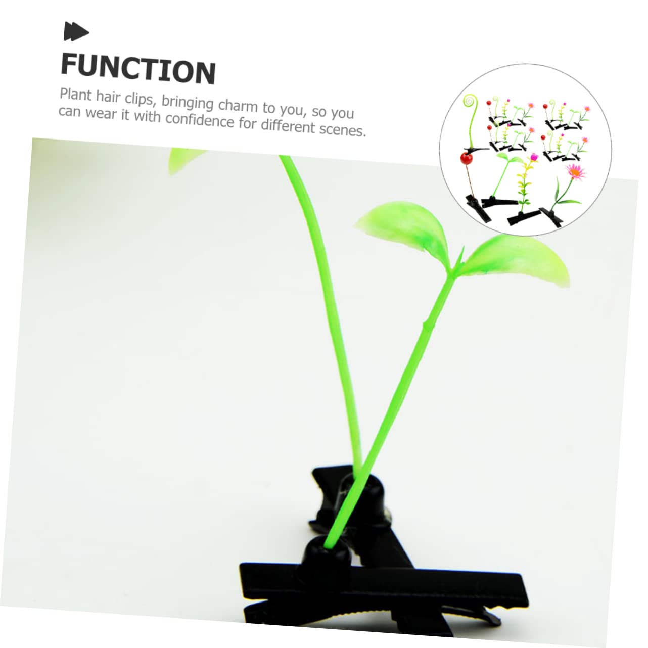 FOMIYES 90 pcs Assorted Plant Hair Clips Simulation Plant Hairpins for Women Girls Decorative Hair Accessories Featuring Grass Butterfly and Mushroom Styles for Parties and Everyday Use