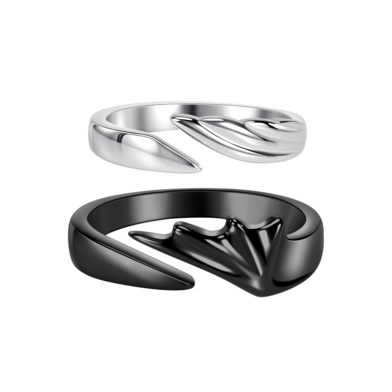 Anillos Parejas Alianzas Boda Promesa Pareja Anillo Angel y Diablo Ajustable Plata de ley Compromiso Casar Él y su Joyería Regalo