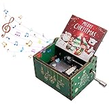 AMSGANK Weihnachts Spieluhr Hölzerne Spieluhr, Mini Handkurbel Spieluhren aus...