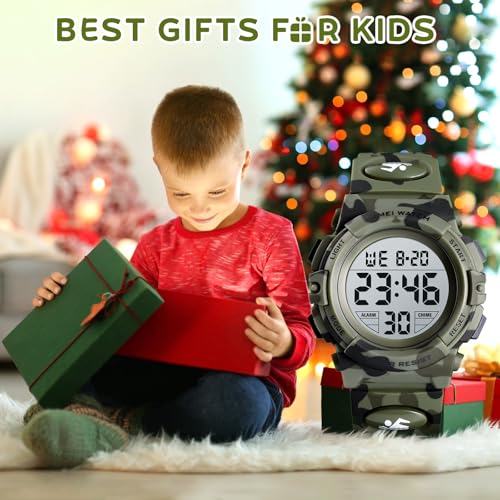 Image of Dayllon Kids Digital Watch Boys Outdoor Sports 50M Waterproof Girls Watches Alarm Clock 12 /24 H Stopwatch Calendar for Ages 3-15 Boy Girl Wristwatch Kids Gift