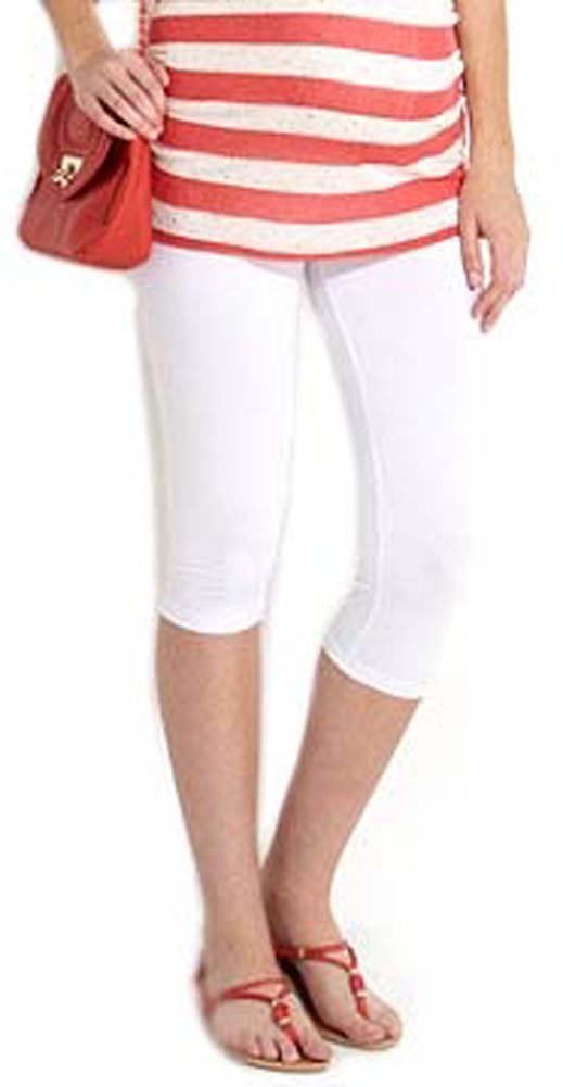 Elegance1234 Girls White 2 Pcs `S Cotton Lycra Crop 3/4 Stretchy Quality Leggings For Casual/Sport/Active (3-4 Years, )