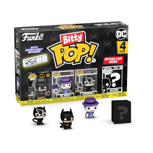 Funko Bitty Pop! Batman 85th - Batman 4PK Y una Minifigura Misteriosa Sorpresa - 0.9 Inch (2.2 Cm) - DC Comics Coleccionable- Repisa Apilable Incluida - Idea de Regalo - Toppers de Tarta