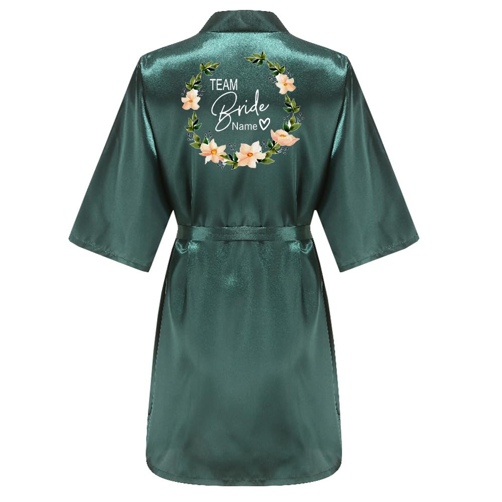JPHCHSC Customized Bridesmaid Bride Team Bride Robe Dressing Gown for Women Robes Short Bridal Morning Robes