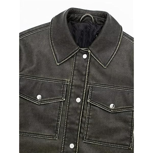 Adhdyuud Vrouwen Vintage Moto Biker Pu Korte Jas Herfst High Street Revers Enkele Breasted Faux Lederen Jas