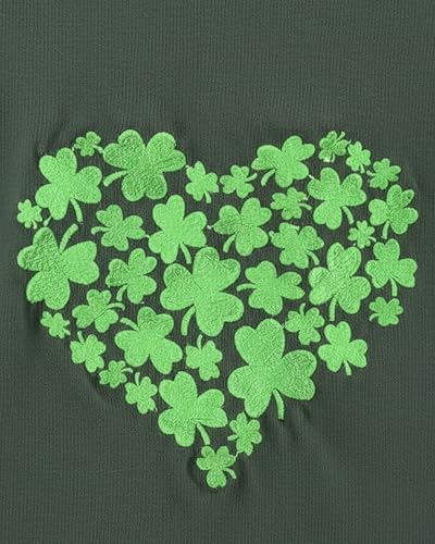 Image of Unique Baby Girls Shamrock Heart Top and Festive Clover Leggings Set