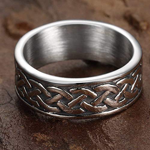 Jude Jewelers 8mm Stainless Steel Vintage Style Celtic Knot Wave Wedding Band Ring (Silver, 11.5)2