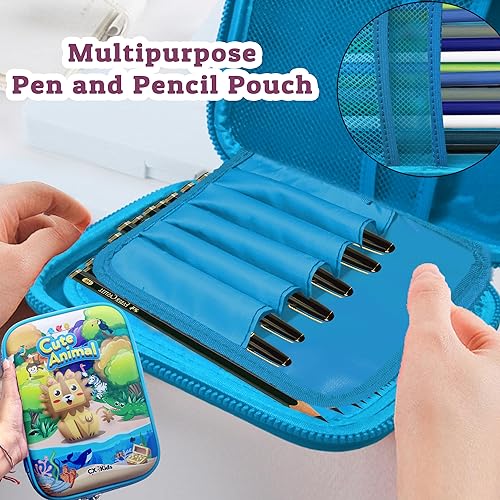 Image of FunBlast Pencil Pouch Case - Cute Animal Pencil Case, Multipurpose Zipper Pencil Pouch for Kids, Large Capacity Stationary Organizer for School Kids, Pouch for Kid (Multicolor)