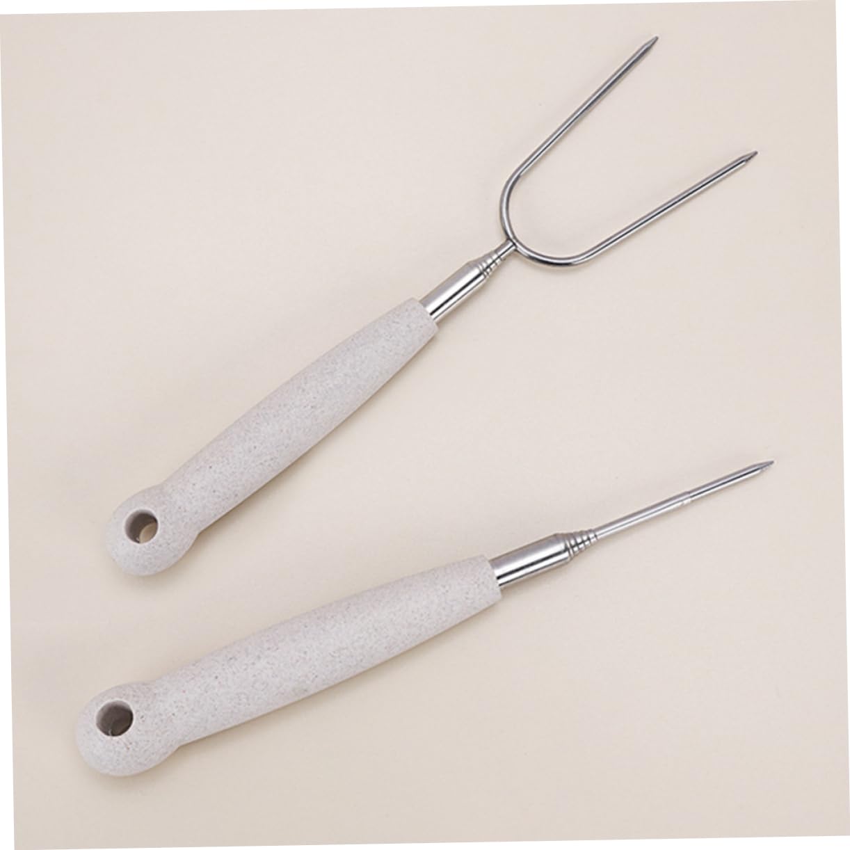 ifundom 3 Set Forchette Da Barbecue Inossidabile Forchette Per Grigliate Portatili 2 Pezzi*3