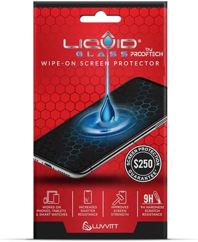LIQUID GLASS Screen Protector With $250 Protection Coverage | Wipe On Scratch and Shatter Resistant Nano Technology for All Phones Tablets and Smart Watches - Universal Fit (New and Advanced)