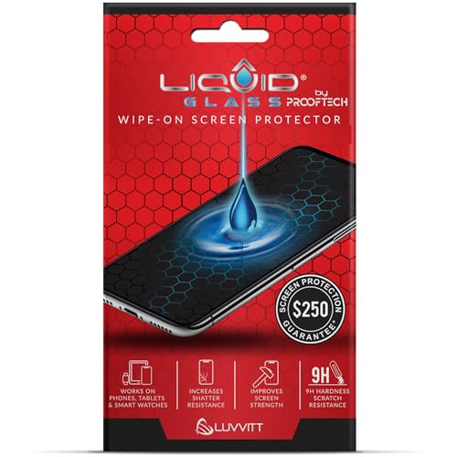 LIQUID GLASS Screen Protector With $250 Protection Coverage | Wipe On Scratch and Shatter Resistant Nano Technology for All Phones Tablets and Smart Watches - Universal Fit (New and Advanced)