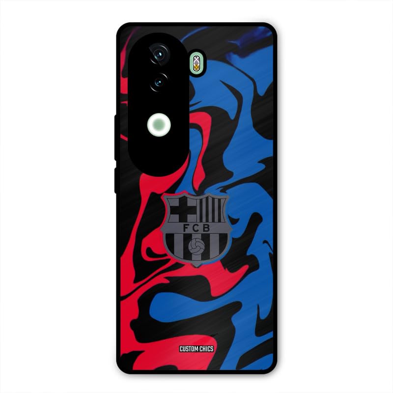 Image of PrintShield FC Barcelona Comic Back Cover for iQOO Z9s, Shockproof Printed Phone Case with Soft TPU Sides & Anti-Slip Grip