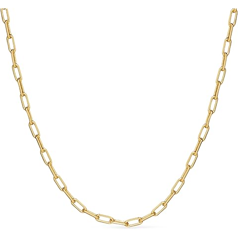 Ana Luisa Jewelry Gold Plated Chain Necklaces for Women - Assorted 14K Gold Plated Styles, Hypoallergenic Jewelry - Dainty Layering Trendy Styles with Herringbone & Paperclip Designs - Gifts for Women