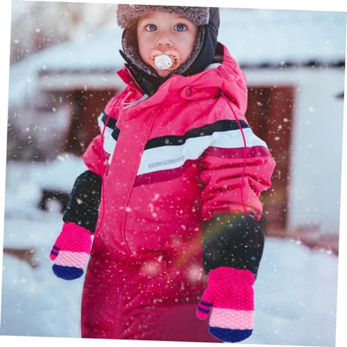 2pcs Boy Girl's Cartoon Knitted Gloves of Double-layer Warm and Cold Mittens for Boys Girls Soft Imitation Cashmere Full Finger Coverage for Warmth4