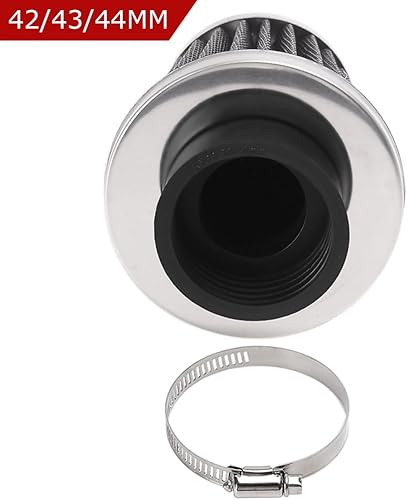 Miniatura 2 de Evermotor Limpiador universal de carburador de filtro de aire de acero de doble capa de 1.654 in, 1.693 in, 1.732 in, para motocicleta, scooter,