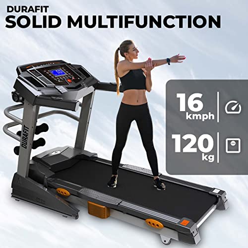 Image of Durafit91 Solid Multifunction 4 HP Peak AC Motorized Treadmill Auto Incline Max Speed 16 Km /Hr Max User Weight 120 Kg